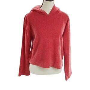 Vintage Express Hoodie Red Fleece Pullover Athletic 90s Womens Size M